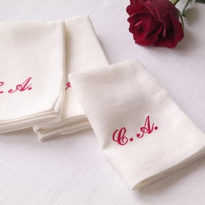 Monogrammed Wedding Napkin - Personalized Monogrammed Embroidery Napkin - Wedding Personalized linen Napkin -Wedding Linen Napkin gift