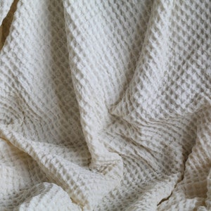Cream waffle Blanket/Cream waffle coverlet/Blanket for Bedroom/Cotton waffle throw blanket/Set waffle coverlet with pillowcase/Ready to ship