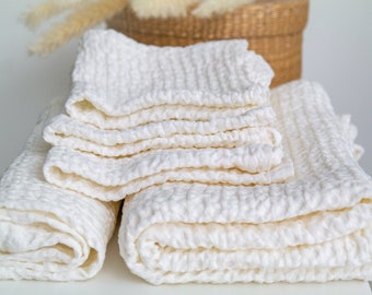 White waffle linen towel. Towel Sauna. Big waffle towel. Linen waffel towel set. Organic towel. Rough linen towel. Linen bath towel