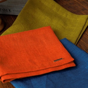 Soft linen napkins / Mitered corners linen napkins/Pure linen napkin/Stonewashed linen table/Custom linen napkins various colors and sizes