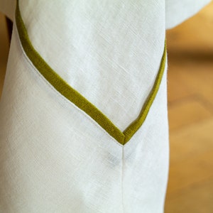 READY to ship. White linen tablecloth. Tablecloth with edging. Softened linen. image 9