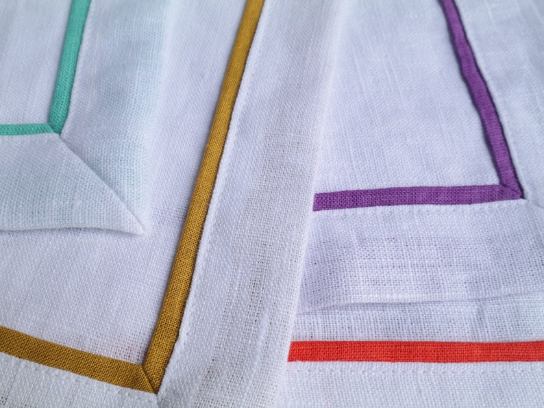 READY to ship. White linen tablecloth. Tablecloth with edging. Softened linen. image 10