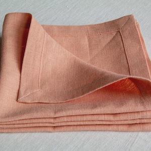 Soft Linen Napkin Available in 42 Colors - Rust Linen Napkin with mitered corners - 100% Pure Linen Napkin - Linen Napkins Gift