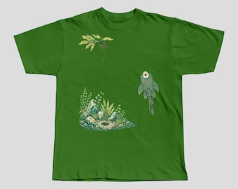 Glass Grazer Pleco Halftone Fish T-Shirt | Aquarium Shirt | Bella Canvas 3001