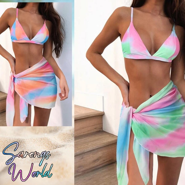 Team Bride Sarong Women Shorts Tie Dye Sarongs Bride Tribe Cover Up Customized Tie Dye Sarongs Beach Wrap Bachelorette Party Swim Cover Ups