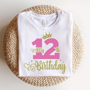 Es mi cumpleaños número 12 SVG, niña de doce años Svg, feliz cumpleaños de 12 años, mi cumpleaños número 12 Svg, archivos de silueta para cortar