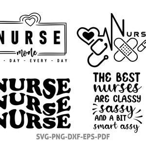 Retro Nurse Svg Bundle, Nurse Quotes Svg, Retro Nurse Design Svg, Nurse Stacked Svg, Nurse Life, Stethoscope Svg, Cut Files Cricut, Eps Dxf