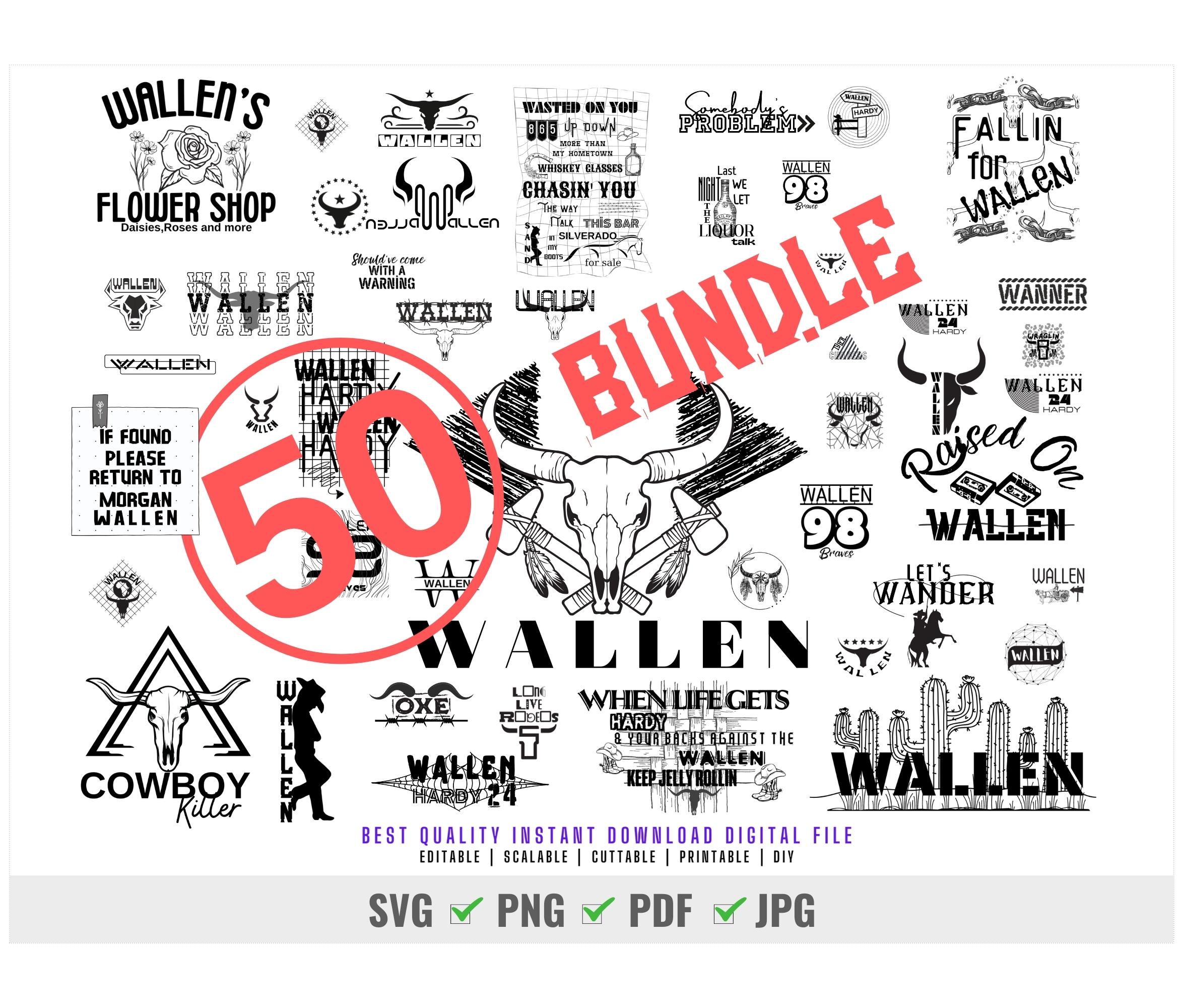 Vintage Wallen Svg,  Wallen Bundle Svg, Retro Wallen, Wallen Bull Skull Bundle File, Cowboy Wallen Svg, Country Western Png