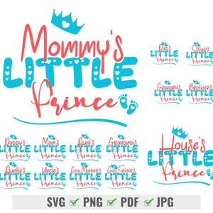 Petit Prince SVG de maman, Prince Svg de papa, Prince SVG, Couronne de Prince svg, Svg petit garçon, Prince chemise Svg, Prince Bundle Svg, Prince Png