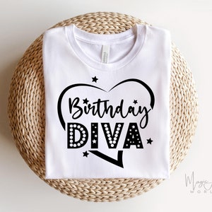 Aniversário Diva SVG PNG, Aniversário Rainha Svg, Aniversário Diva T-Shirt Svg, É Meu Aniversário Svg, Aniversário T-Shirt Svg, Aniversário Svg Png Pdf Dxf