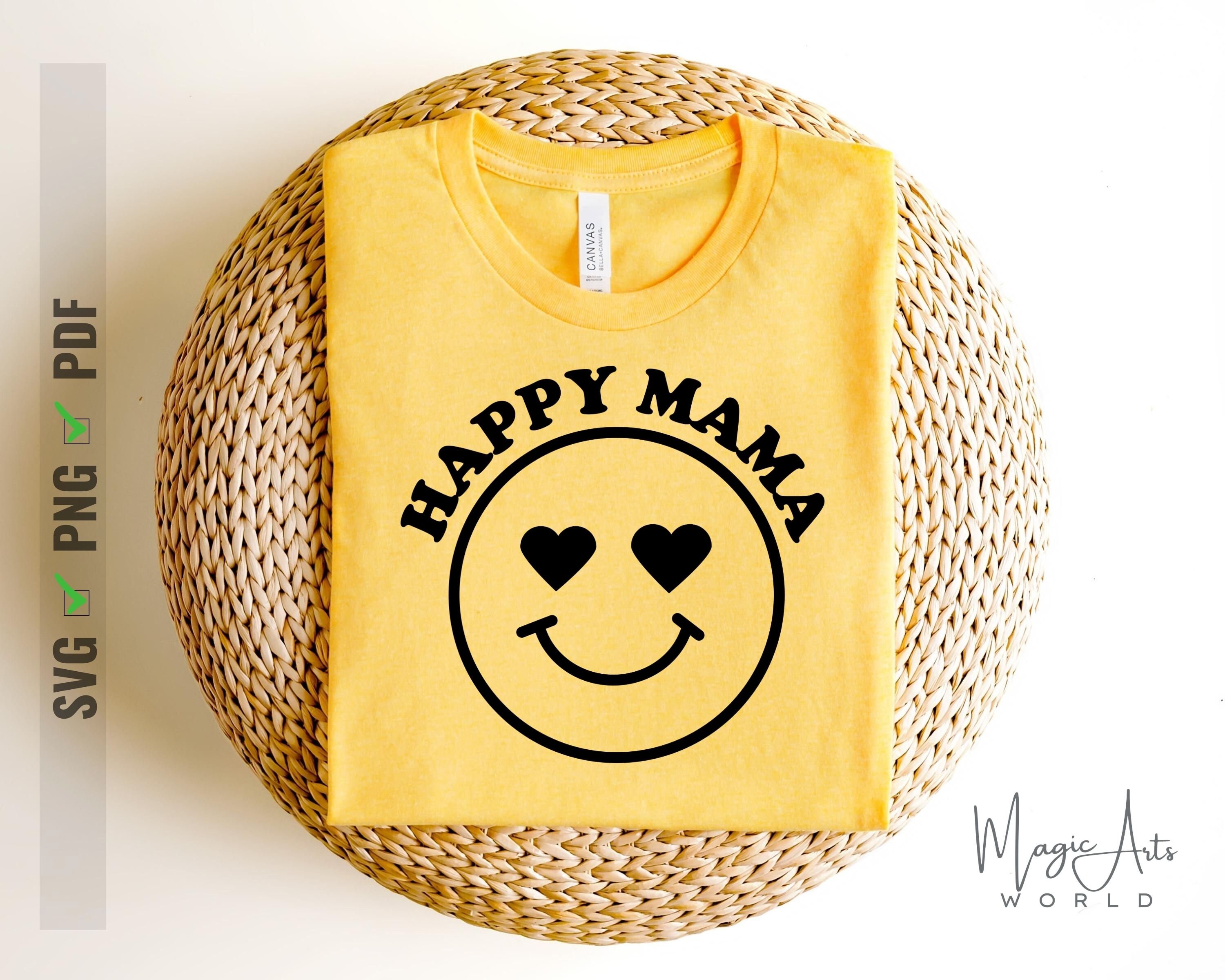 Happy Mama Svg, Happy Mama With Smiley Face Svg, Mom, Mother, Mama