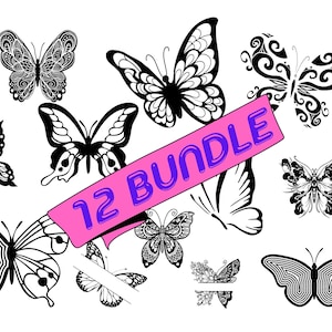 Borboleta SVG, Arquivos SVG de pacote de borboleta, Borboleta SVG em camadas, Arquivos de borboleta para Cricut, Clipart de borboleta, Borboletas Svg, Silhueta