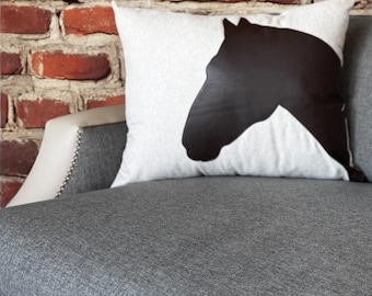Stylish Equestrian Pillow Set – Horse Head & Bridle Accent Decorative Cushions