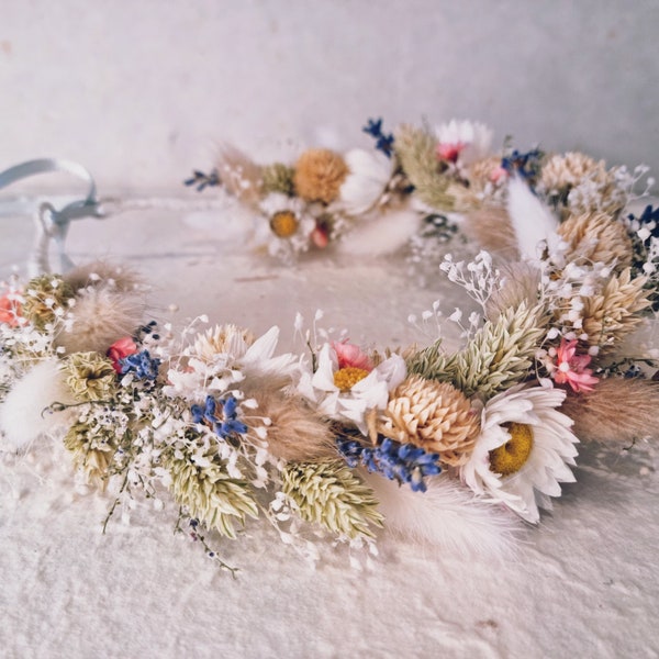 Dried Flower Crown / Wedding Crown / Dried Flower Headband / Bridal Crown / Flower Girl Crown / Bridesmaid Crown / Dried Flower Hair Wreath