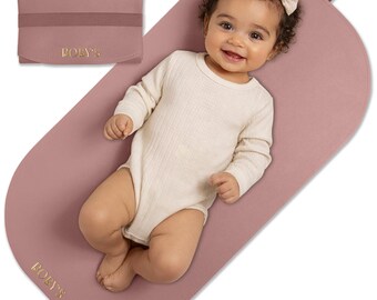 Portable changing mat made of vegan leather – foldable changing mat for baby, water-repellent, wipeable, compact, ideal for diaper bags