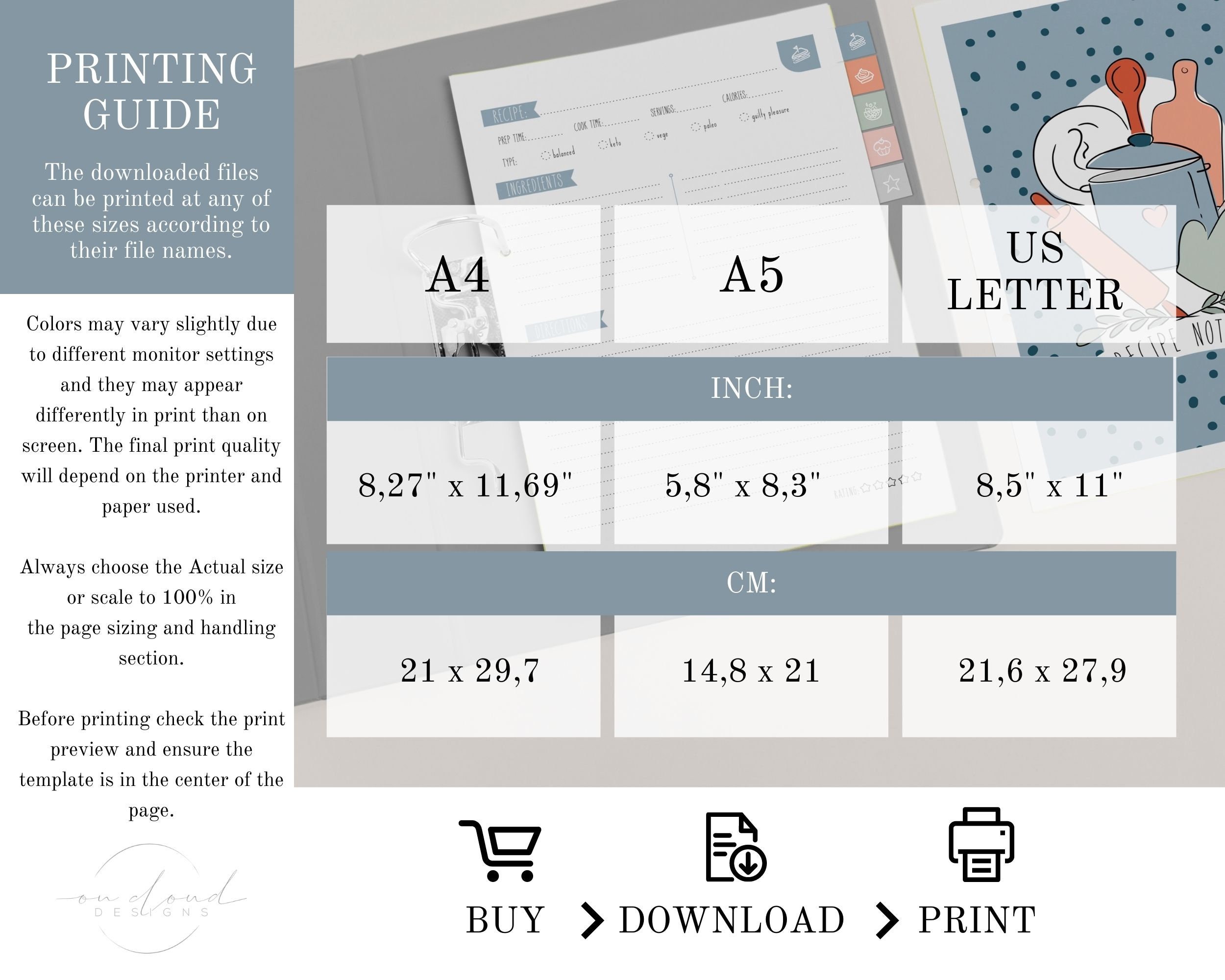 Recipe Notebook Printable Cooking Notebook Printable Recipes Book