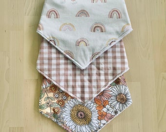 Bibs & Burp Cloths | Matching Prints | Adjustable Size Bibs | Bandana Bibs