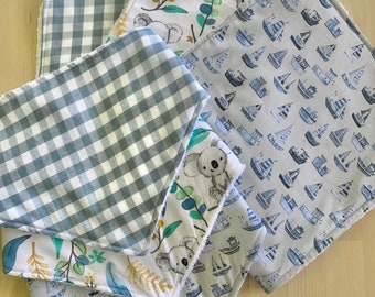 Bibs & Burp Cloths | Matching Prints | Adjustable Size Bibs | Bandana Bibs