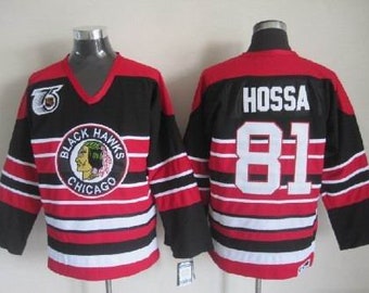 CHICAGO BLACKHAWKS MARIAN HOSSA BLACK NHL JERSEY