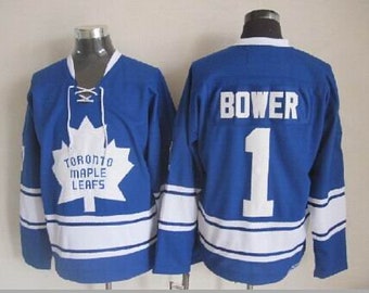 Johnny Bower Toronto Maple Leafs Autographed Blue CCM Vintage Jersey