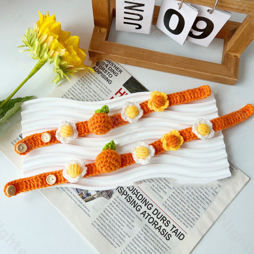 Orange Cat Collar Adjustable Kitten Collar With Cat Collar Etsy