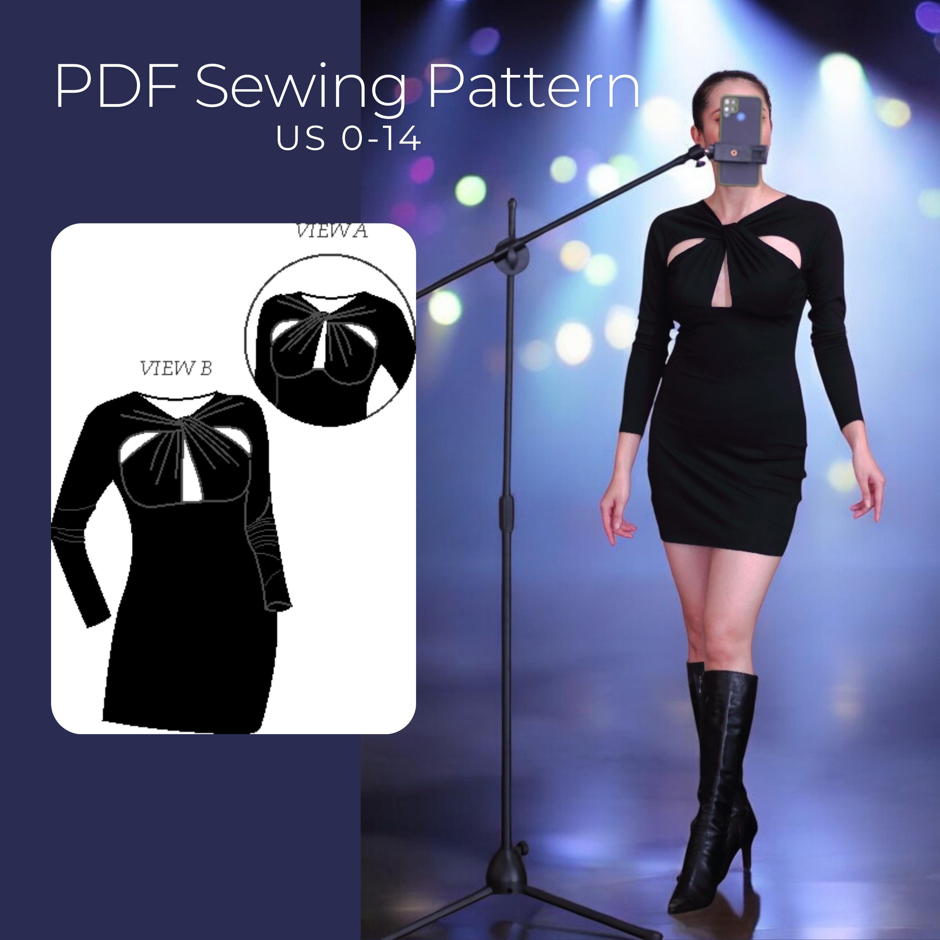 Intermediate Sewing Pattern Women's Sewing Pattern: Stretch Fabric Dress (PDF Pattern) Beginner ...