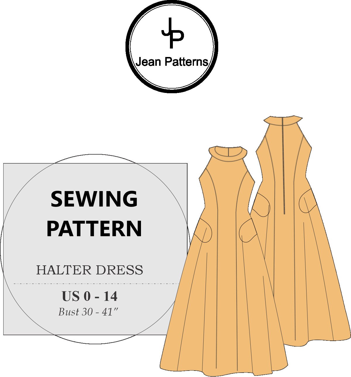 Sewing Patterns for Women Halter Dress Pattern Sewing Pattern for Woman  Dress Pattern Dress Sewing Pattern for Women 