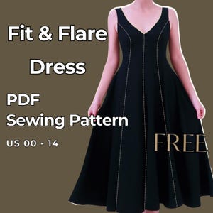Beginner Women's Sewing Pattern: 4-Way Stretch Dress (PDF Pattern A4/US Letter)