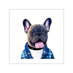French bulldog  Square Vinyl Stickers