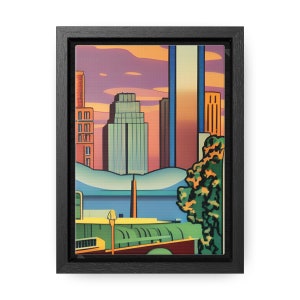 Boston ma landscape, art deco, bright, highly-detailed A Gallery-Wrapped Canvas Print Reflecting your love of the city