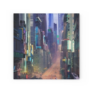 Futuristic New York City 2050 - AI Art Digital Print on Canvas Cityscape