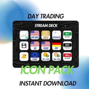Más de 175 iconos, paquete de iconos de Stream Deck, paquete de iconos de trading, iconos de trading de Forex para Stream Deck XL, Plus