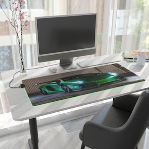 Lamborghini Super Car, Auto sportiva, Mouse Pad da gioco XL RGB, Led Light Gaming Desk Pad