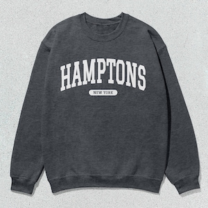 Hamptons Sweatshirt New York Collegiate Crewneck Sweater Unisex