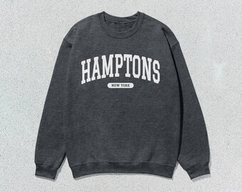 Hamptons Sweatshirt New York Collegiate Crewneck Sweater Unisex