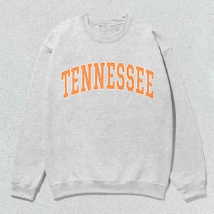 Tennessee Sweatshirt Collegiate Crewneck Sweater Unisex Orange Distressed