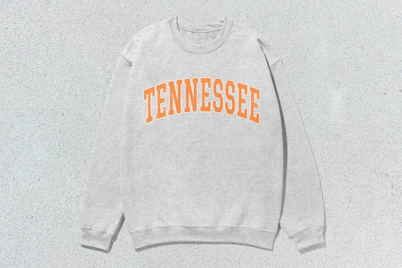 Tennessee Sweatshirt Collegiate Crewneck Sweater Unisex Orange Distressed