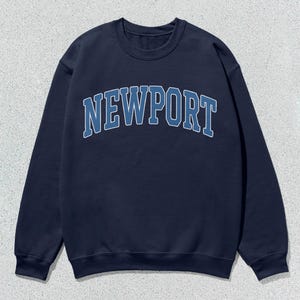 Newport Sweatshirt Collegiate Crewneck Sweater Unisex Blue