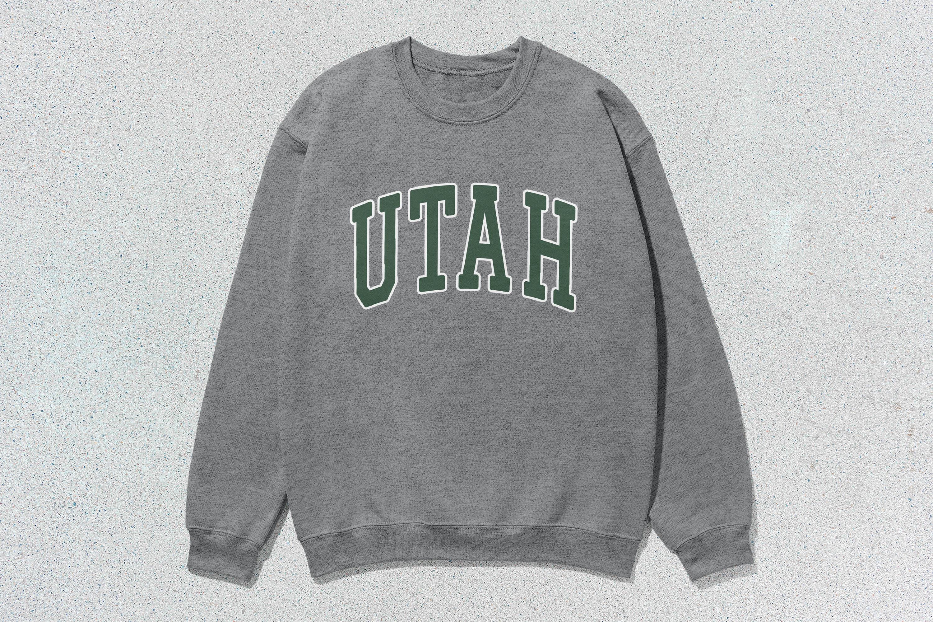 Utah Sweatshirt Collegiate Crewneck Sweater Unisex Sage