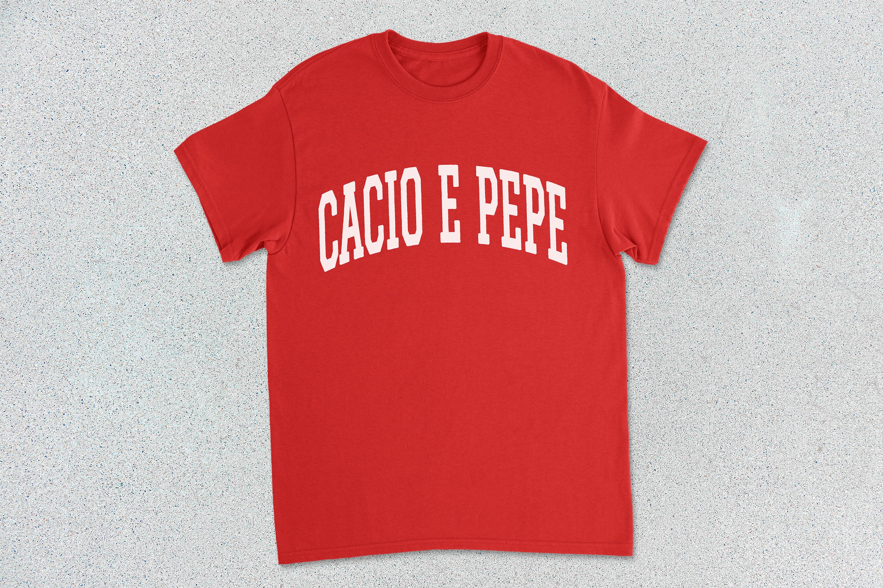 Cacio E Pepe T-Shirt Collegiate Heavy Cotton Tee Unisex, image size:3000x2000