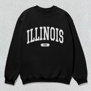 Illinois Sweatshirt USA Collegiate Crewneck Sweater Unisex