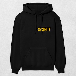 Security Hoodie Bouncer Hoodie Event Yellow Security Hooded Sweatshirt Unisex Front And Back Print