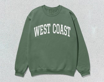 West Coast Sweatshirt Collegiate Crewneck Sweater Unisex