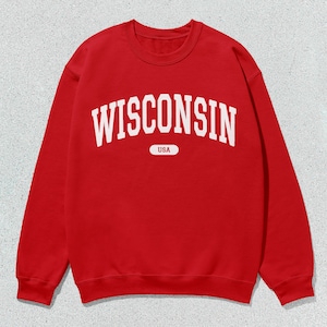 Wisconsin Sweatshirt USA Crewneck Sweater Unisex