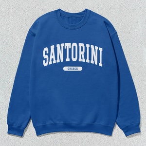 Santorini Sweatshirt Greece Collegiate Crewneck Sweater Unisex