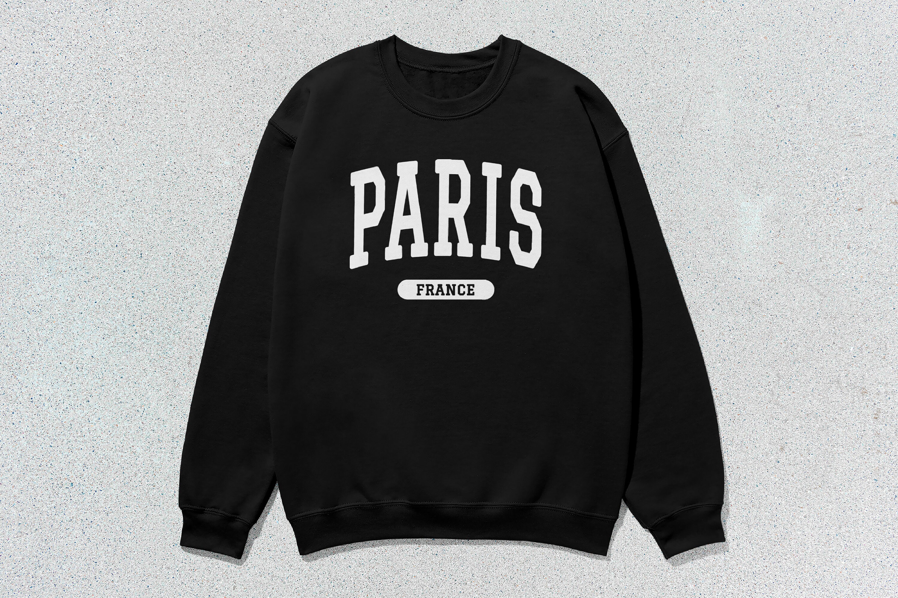 Paris France College Sweatshirt For Women Oversized Letter Graphic Preppy Shirts Crewneck Long Sleeve Pullover Tops Black2xl