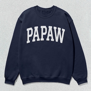 Papaw-sweater collegiale trui met ronde hals, uniseks