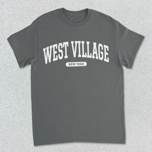 West Village T-Shirt New York Collegiate Heavy Cotton Tee Unisex