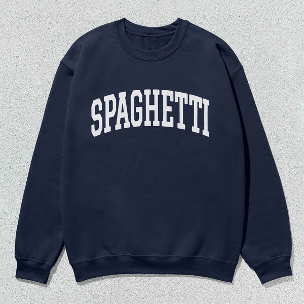 Spaghetti Sweatshirt Collegiate Crewneck Sweater Unisex