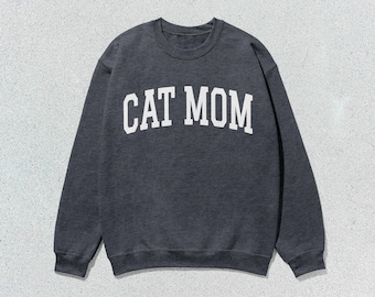 Cat Mom Sweatshirt Stifts-Sweatshirt Rundhalsausschnitt Unisex